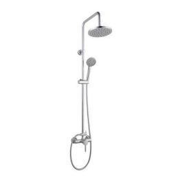 ROUSSEAU Columna de ducha Timaru con grifo monomando mecánico, cromo. Cabezal Ø 200mm, ducha mano 3 chorros, flexible 1.50m, 150mm entre centros. Precio: 129.79000023. SKU: B1AXQ2BTRH