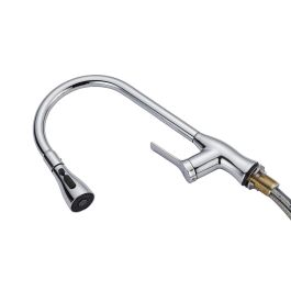 Grifo Monomando Fontastock Cromo Acero Inoxidable Latón Cerámico Aleación de Zinc Forma de C Alto