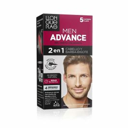 Llongueras MEN ADVANCE Gel Crema Colorante Cabello Hombre Tono 5 Castaño Claro Sin Amoniaco Vit. B5 Ginseng 1 Unidad