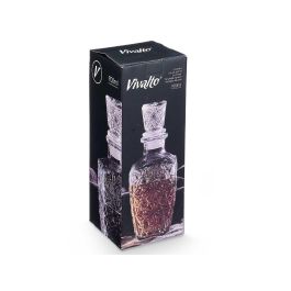 Vivalto Licorera Tallada Estrella 750 ml de Vidrio Transparente - 9x24.5x9 cm (12 Unidades)