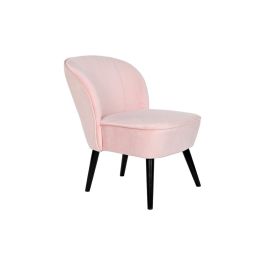 DKD Home Decor Butaca para Salón Dormitorio Rosa Palo y Negro, Poliéster y Madera, Desmontable, 70x78x60 cm, Asiento 45 cm Precio: 128.58999967. SKU: B1CNK2DWKX
