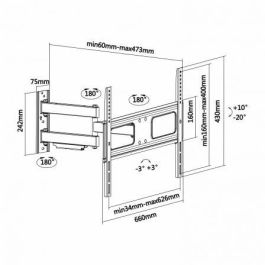 AISENS - SOPORTE PRO GIRATORIO, INCLINABLE Y NIVELABLE PARA MONITOR/TV 50KG DE 37-70, NEGRO AISENS - SOPORTE PRO GIRATORIO, INCLINABLE Y NIVELABLE PARA MONITOR/TV 50KG DE 37-70, NEGRO
