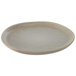 DKD Home Decor Plato Horeca Gres Esmaltado Beige y Azul 20.6 x 2 x 20.6 cm (6 Unidades) Apto Horno Microondas Lavavajillas