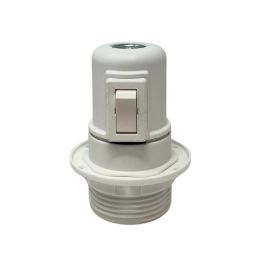Arditi Portalámparas E27 semiroscado con interruptor y arandela 2A 250V blanco (Ø60x80 mm)