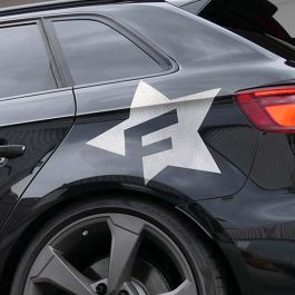 Foliatec Pegatina para Coche Diseño F-Star Plata FO33974 Adhesivo PVC Resistente Exterior 39x41 cm