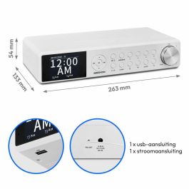 Medion MED4061275218107 Radio de Cocina DAB+ con 2x3W RMS, Blanco