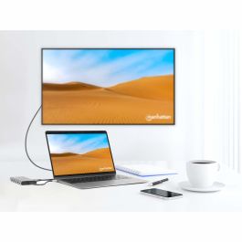 MANHATTAN 12-en-1 Docking Station USB-C con 3xHDMI, 4xUSB, DisplayPort y RJ45