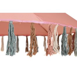 DKD Home Decor Parasol de Terraza y Jardín Coral con Flecos 180x180x190 cm Poliéster Acero Desmontable