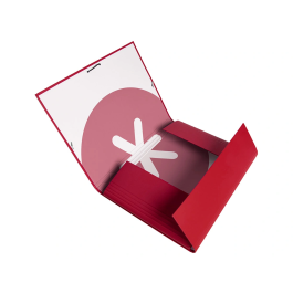 Antartik Carpeta con Gomas Tres Solapas A4 Cartón Forrado Color Frambuesa