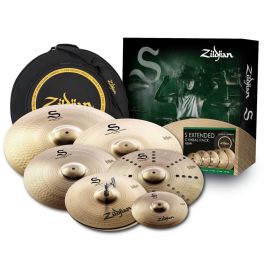 Zildjian Set Platillos S Line Extended: Hi-Hat 14", Crash 16" & 18", Ride 20", Splash 10", Trash 16" + Funda 22" B12 Precio: 1058.49999948. SKU: B1D43YP4A2