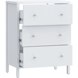 IPSARION Mueble de Baño IPQZ2111 Blanco 3 Cajones L64 x P40 x H83 cm