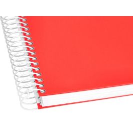 Cuaderno Espiral Liderpapel A4 Crafty Tapa Forrada 80H 90 gr Cuadro 4 mm Con Margen Color Roja 5 unidades