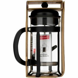 Bodum 1908-01 BOD0727015126111 Cafetera de prensa francesa Negra, Vidrio de borosilicato y Acero inoxidable