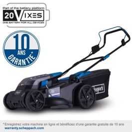 Scheppach Cortacésped a batería BC-MP430-X 20V IXES, Ancho de Corte 43 cm, Mulching