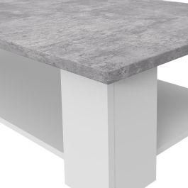 Mesa de centro PILVI - Hormigón blanco y gris claro - L 67 x P 67 x A 31 cm