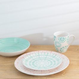 Plato Llano Rosa-Blanco Porcelana 27 X 27 X 2,50 cm