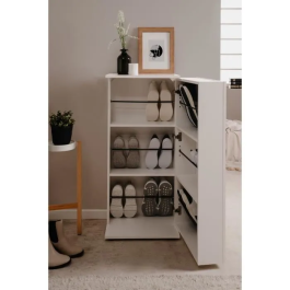 Finori Zapatero Satos Blanco para 12 Pares - 100 x 110 x 34 cm