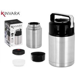 Termo para Alimentos Kinvara Acero Negro Metal Polipropileno 1 L 11,5 x 19,5 x 11,5 cm