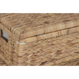 DKD Home Decor Cesta Ropa Tropical Natural Blanco 38 x 30 x 60 cm Set 2