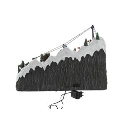 DKD Home Decor Decoración Ciudad Navidad Tradicional con Luz LED, Movimiento y Música, Resina Multicolor 36x59x40 cm