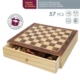 Tablero de Ajedrez y Damas CB Games Madera Cajón (4 Unidades) Tablero de Ajedrez y Damas CB Games Madera Cajón (4 Unidades)