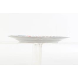 DKD Home Decor Plato Shabby de Porcelana con flores, Multicolor Azul, 27 cm, Juego de 12 Unidades, Apto Microondas y Lavavajillas