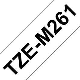 Brother TZe-M261 Cassette de Cinta para Etiquetadora P-touch Laminada Mate Negro sobre Blanco 36mm Autoadhesiva Resistente Interior Exterior