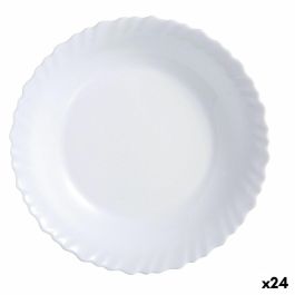 Plato Llano Luminarc Feston Blanco Vidrio (25 cm) (24 Unidades) Precio: 35.78999952. SKU: S2709035