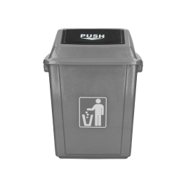 Q-connect Papelera Contenedor Plástico con Tapa de Balancín, 20 Litros, Gris, 340x240x450 mm