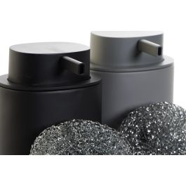 DKD Home Decor Dosificador de Resina Estilo Loft Negro y Gris, Pack Surtido de 4 Unidades, Medidas 12x15x9 cm