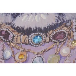 DKD Home Decor Cuadro Moderno Multicolor Malva Lienzo Ps 52 x 72 x 2.8 cm Tigre León (8 Unidades)