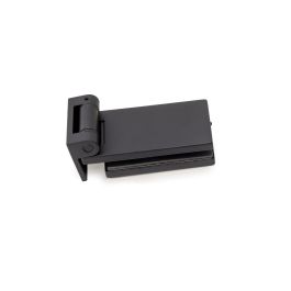 Emuca Bisagra para puerta de cristal con embellecedor, bisagra horizontal con pala de 40mm, para puerta de 8-12mm, aluminio y acero, pintado negro