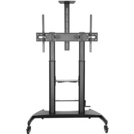 AISENS - SOPORTE DE SUELO ECO CON RUEDAS Y MANIVELA, BANDEJA PARA DVD Y SOPORTE DE CAMARA PARA MONIT