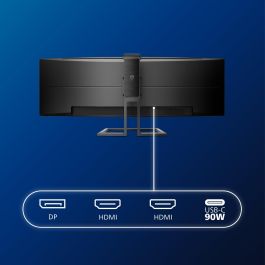Philips 499P9H/00 Monitor Profesional Ultrapanorámico Curvo 49" Dual QHD (5120x1440) USB-C Webcam KVM DisplayHDR 400