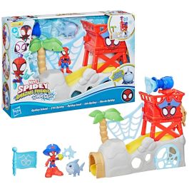Hasbro G0665 Spidey Water Webs Isla Set de Juego con Figuras de Spidey and His Amazing Friends, Tobogán Marvel +3 Años