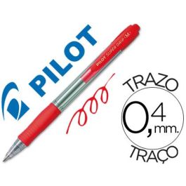 Boligrafo Pilot Super Grip Rojo Retractil Sujecion De Caucho Tinta Base De Aceite 12 unidades