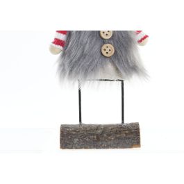 DKD Home Decor Figura Navidad Reno Alpina de Poliester Gris Blanco Rojo Dorado 23 cm (Surtido de 2 Unidades)
