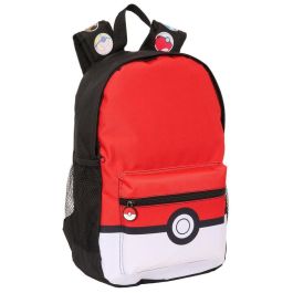 SAFTA Mochila Pokemon Pokeball 40cm - Con Bolsillos Laterales y Ergonomica