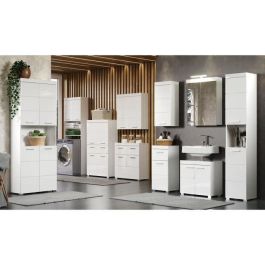 Mueble de baño AMANDA - 2 puertas con espejo - L60 x P17 x H77 cm - Blanco - TRENDTEAM Mueble de baño AMANDA - 2 puertas con espejo - L60 x P17 x H77 cm - Blanco - TRENDTEAM