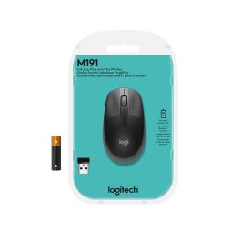 Logitech M190 Ratón Inalámbrico Full-size RF con Diseño Contorneado Ergonómico para Manos Grandes, Gris, Batería 18 Meses
