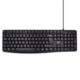 Ewent EW3002 Teclado de Oficina USB Alámbrico QWERTY Portugués Completo 100% con Teclado Numérico, Membrana, Altura Ajustable, Teclas Windows, Negro Precio: 12.50000059. SKU: B1D7J8LW33