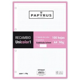 Recambio Papyrus Unicolor1 A4 100H 90G 4 Taladros Cuad.5X5 Rosa Claro (Set de 24) Precio: 83.68999969. SKU: B1FSC4ETKN
