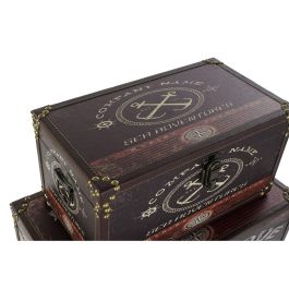 Juego de Cajas Decorativas Home ESPRIT Multicolor Madera Lienzo Juego de Cajas Decorativas Home ESPRIT Multicolor Madera Lienzo