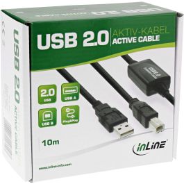 INLINE USB 2.0 Aktivkabel mit Signalverstaerkung St A an St B 10m