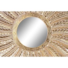 Espejo de pared DKD Home Decor Dorado Plumas Indio Decapé 90 x 3 x 90 cm