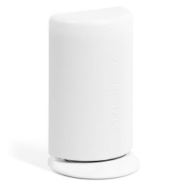 Nuda Stoppino-X Tope de Puerta de Sobreponer para Suelo, Plástico Semicircular, Ideal Protección Puerta, Acabado Blanco