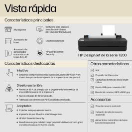 HP Designjet 250 - Impresora de gran formato A1, chorro de tinta color, USB, LAN, Wi-Fi, 2400 x 1200 ppp
