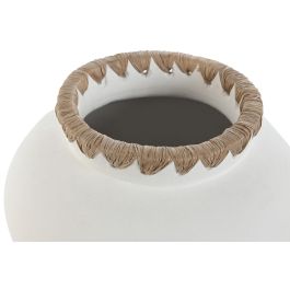 DKD Home Decor Jarron Indonesia 1c24 Blanco Natural Set de 3 Piezas 33 x 27 x 33 cm