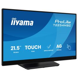 Iiyama T2254MSC-B2AG - Monitor Táctil de 21.5 Pulgadas (54.6 cm), Full HD (1920 x 1080), IPS, Panel LED, 4 ms, Altavoces Integrados, USB, Negro
