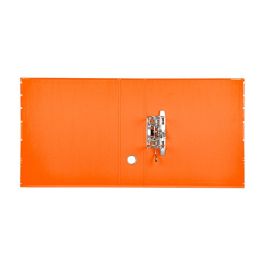 Archivador De Palanca Liderpap El A4 Filing System Forrado Sin Rado Lomo 80 mm Naranja Con Caja Y Compresor Metalico